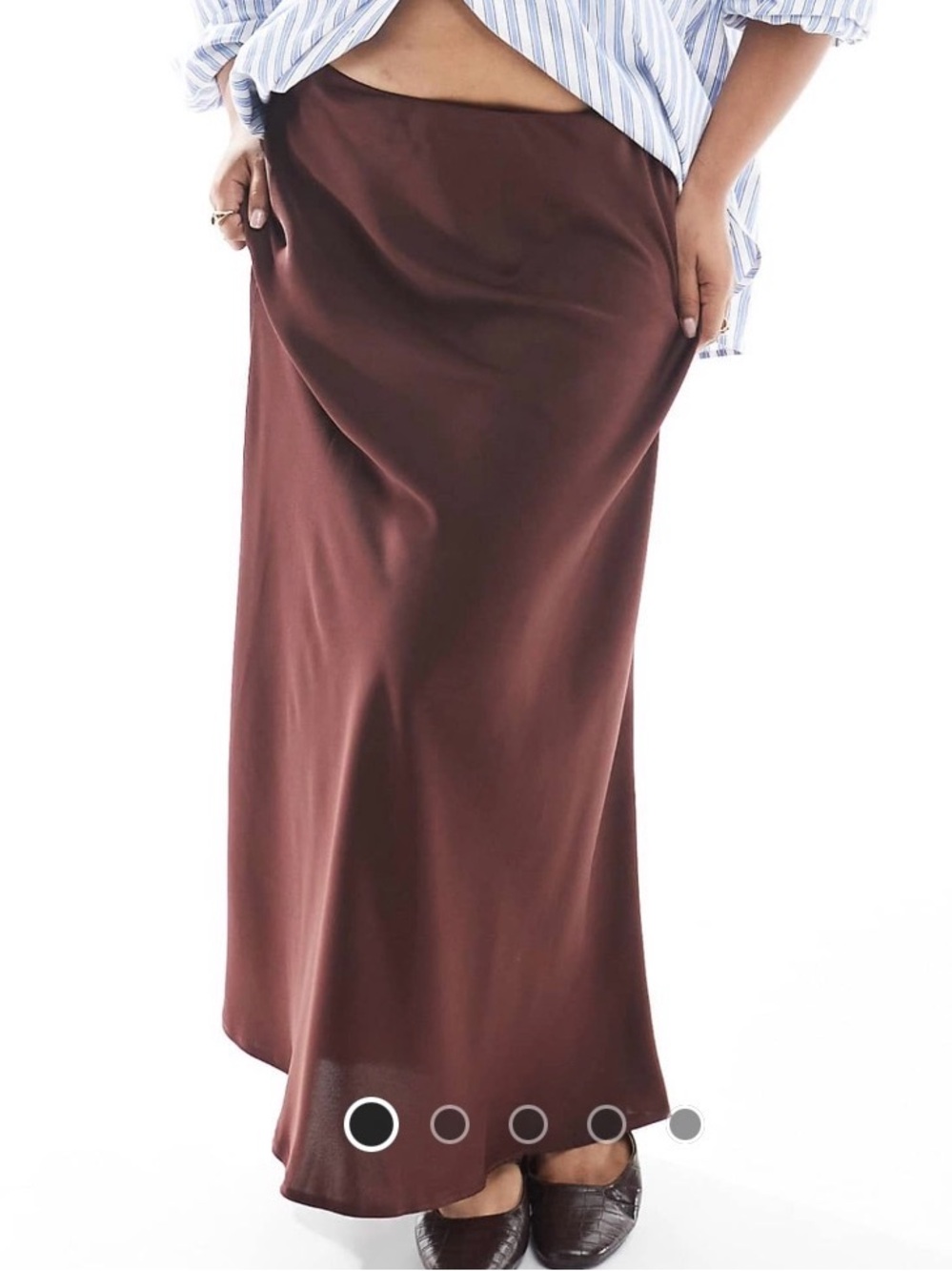 SZ 22 NWT ASOS DESIGN Curve satin bias maxi skirt Chocolate Bias Maxi Skirt